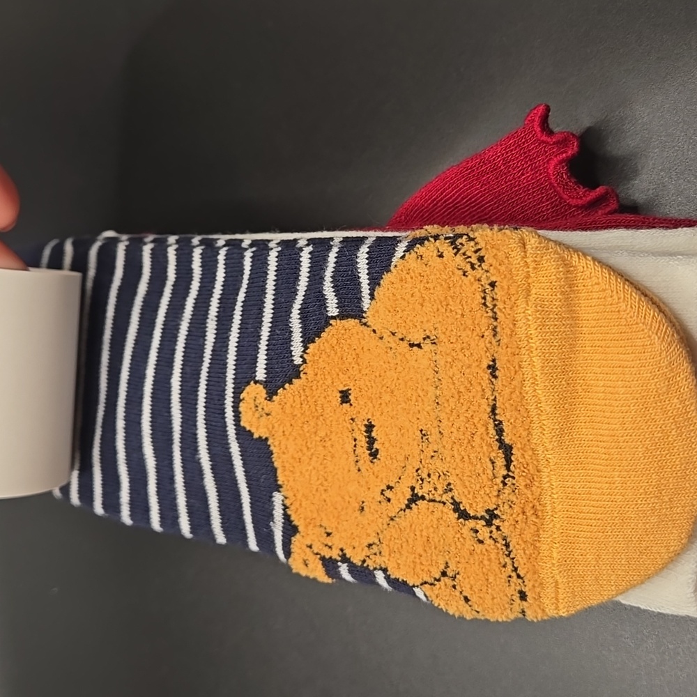 Disney White and Yellow Winnie the Pooh Socks 3 Pairs - Picture 2 of 6